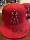 2021 Autographed Packy Naughton Game Used Game Worn Signed La Angels Hat