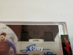 2021 Leaf Ultimate Sports LIONEL MESSI 1/1 AUTO QUAD GAME USED PATCH FIRE