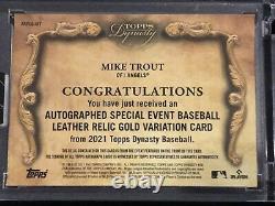 2021 Topps Dynasty Mike Trout 1/1 RARE Game Used Leather Ball PatchMINT