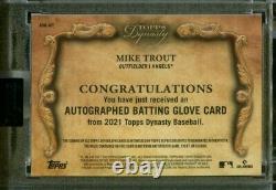 2021 Topps Dynasty Mike Trout Game-Used Batting Glove Wrist Strap Auto #1/1