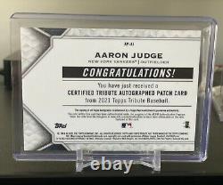 2021 Topps Tribute Aaron Judge Game Used 2 Color Patch On Card Auto /50
