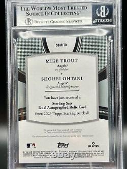 2023 Topps Sterling Dual Auto Shohei Ohtani / Mike Trout Auto Game Used 10/10