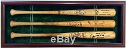 3 Baseball Bat Display Case Holds MLB Game Used Autographed Signed Bats