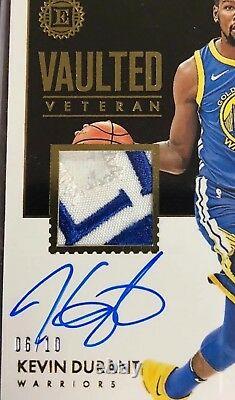 6/10 Gold Auto Vaulted Veteran Kevin Durant Autographed Game Used Jersey Patch