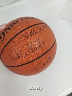 87-88 New York Knicks Team Signed Game Used Basketball Patrick Ewing PSA