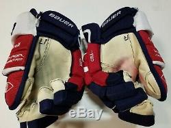 ALEXANDER OVECHKIN 16'17 Signed PHOTOMATCHED Capitals Game Used Worn Gloves COA