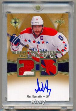ALEX OVECHKIN 2015-16 Ultimate Collection Gold Game Used Logo Patch Auto 7/15