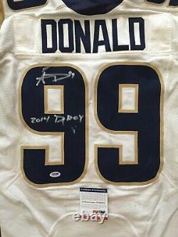 Aaron Donald Rookie Year Game Used Worn Rams Jersey, Photomatch and Autographed