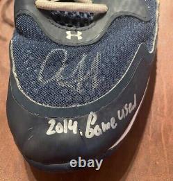 Aaron Judge Autographed Pre-Rookie Inscribed 2014 Game Used UA Shoes NY Yankees