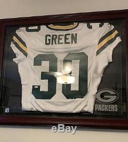 Ahmam Green Game Used, Signed and Framed Packers Jersey