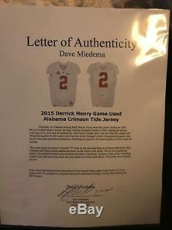 Alabama heisman winner derrick henry signed game used tide jersey beckett c. O. A