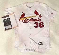 Aledmys Diaz Autographed/Signed Game Used MLB Jersey. St. Louis Cardinals COA