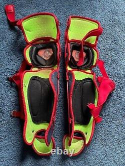 Alex Erro Game Used Catchers Shin Guards Autographed Red Sox