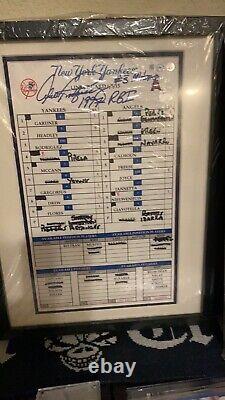 Alex rodriguez signed Historic game used lineup card. All Time Rbi Milestone