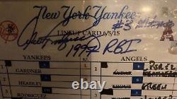 Alex rodriguez signed Historic game used lineup card. All Time Rbi Milestone