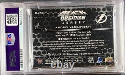 Andrei Vasilevskiy auto card Game Used Upper Deck Obsidian Lightning PSA Encap
