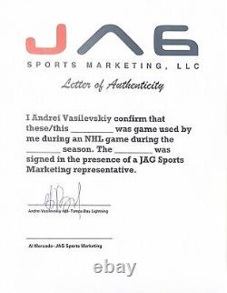 Andrei Vasilevskiy signed inscribed GAME USED stick NHL Tampa Bay Lightning LOA