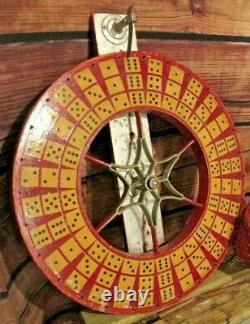 Antique Carnival 2 SIDED Wheel Wooden Dice Board Game AAFA