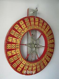 Antique Carnival 2 SIDED Wheel Wooden Dice Board Game AAFA
