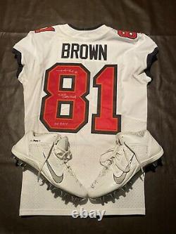 Antonio Brown Tb Auto Game Used Td Jersey Cleat Set Signed Coa Photo Proof