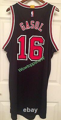 Autographed Auto PAU GASOL Game Worn/Used Home Black Chicago Bulls Jersey With COA