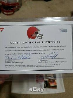 Autographed Jarvis Landry Game Used game Worn Cleveland Browns Jersey 9/16/2018