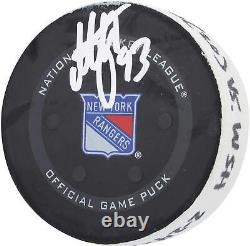 Autographed Mika Zibanejad New York Rangers Game Used Puck Item#13368574 COA