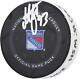 Autographed Mika Zibanejad New York Rangers Game Used Puck Item#13368574 Coa