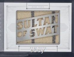 BABE RUTH CUT AUTO 1/1 Grade 9 Game Used Pinstripe Patch 2015 National Treasures