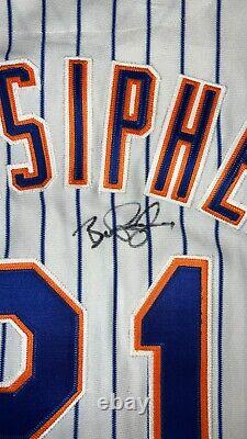 BILL PULSIPHER AIS GAME USED NEW YORK METS Jersey 48 1995 Signed Auto Hundley