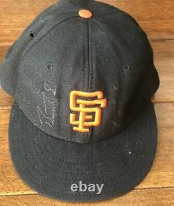 Barry Bonds Double Signed Game Used Worn Giants Cap Baseball Hat 1993 MVP Year
