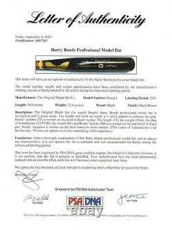 Barry Bonds Game Used 2001 Autograph Sam Bat Psa/dna Certified Authentic Signed