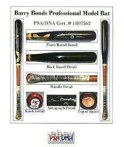 Barry Bonds Game Used 2001 Autograph Sam Bat Psa/dna Certified Authentic Signed
