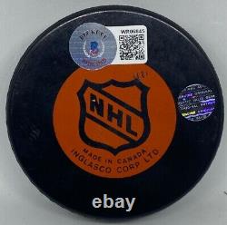 Bernie Federko Signed Game Used/Model Puck St Louis Blues Points Record COA