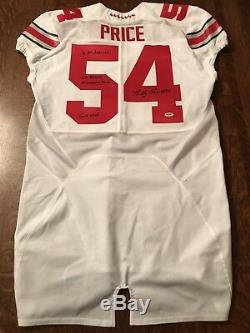 Billy Price Game Used Signed 2014 Ohio State Buckeyes Jersey All American PSA