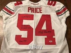 Billy Price Game Used Signed 2014 Ohio State Buckeyes Jersey All American PSA