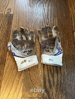 Brandon Nimmo NY Mets 2015 Auto Signed Game Used Batting Gloves