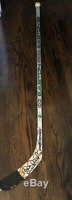 Brett Hull Game Used Signed Stick/ Rare Early St Louis Blues / Loa