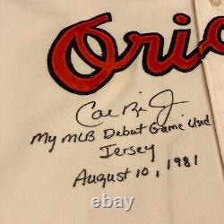 Cal Ripken Jr. 1981 Rookie MLB Debut Signed Game Used Jersey Mears 10 Ripken LOA