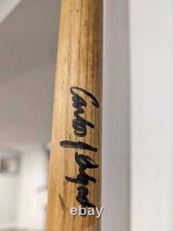 Carlos Delgado Signed Game Used Baseball Bat. Rookie Bat PSA Authenticated