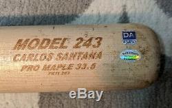 Carlos Santana Game Used Signed Bat Cleveland Indians All Star