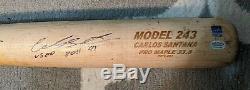 Carlos Santana Game Used Signed Bat Cleveland Indians All Star