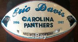Carolina Panthers ERIC DAVIS SIGNED Ball Game Used Presentation Football LOA