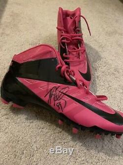 Carolina Panthers Luke Kuechly Rookie Game Used Pink Cleats Signed NFL Autograph
