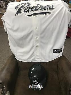 Chase Headley signed San Diego Padres Jersey and signed game used batting helmet