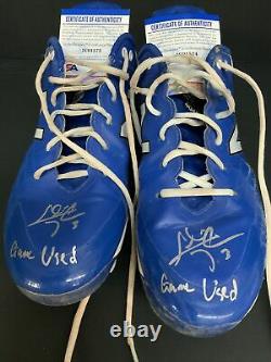 Chris Taylor Dodgers Signed Game Used Cleats Psa Witness Coa 1c01574/75