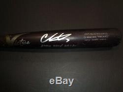 Christian Vazquez Boston Red Sox Autographed GAME USED Bat Inscribed coa=JSA 2