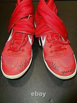 Christian Vazquez Boston Red Sox Autographed GAME USED CLEATS 2020 coa==JSA