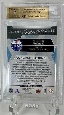 Connor McDavid 2015-16 SP Game Used Rookie Patch Auto RPA BGS 9.5 Gem Mint /49