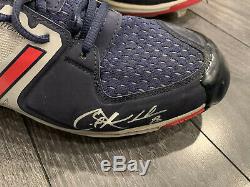 Corey Kluber Autographed 2016 World Series Game 4 Game Used Cleates Shoes WithCOA